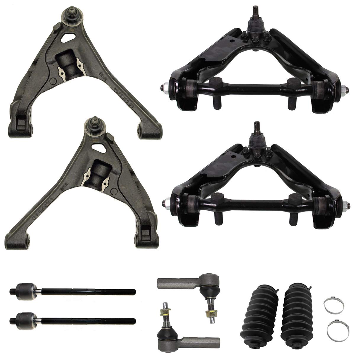 Detroit Axle - Front Upper & Lower Control Arm w/Ball Joints, Inner & Outer Tie Rod Ends w/Boots for 4WD 2000-2004 Dodge Dakota - [00-03 Dodge Durango 4x4]