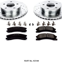 Power Stop K2149 Front Brake Kit with Drilled/Slotted Brake Rotors and Z23 Evolution Ceramic Brake Pads