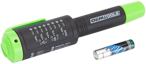OEM TOOLS 25269 Brake Fluid Tester 3, 4, DOT 5.1 | Tests Common Formulas of Brake Fluid for Excess Moisture – Too Much Moisture Can Cause Brake Failure | LED Indicators Give Easy-to-Read Results
