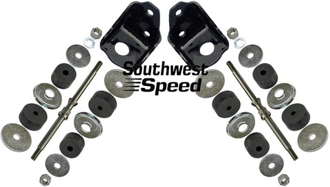 NEW 55-57 CHEVY FRONT ENGINE MOUNT KIT WITH BRACKETS FOR SBC V-8 ENGINES, BLACK POWDER COATED, INCLUDES SHAFTS & RUBBERS, 1955 1956 1957 TRI-5 150 210 BEL AIR DELRAY NOMAD SEDAN, SMALL BLOCK CHEVY