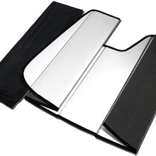 TuningPros SS-278-L Custom Fit Car Windshield Sun Shade Protector, Sunshade Visor Leatherette Like & Grey Felt Finish 1-pc Set Compatible With 2008-2013 Nissan Rogue