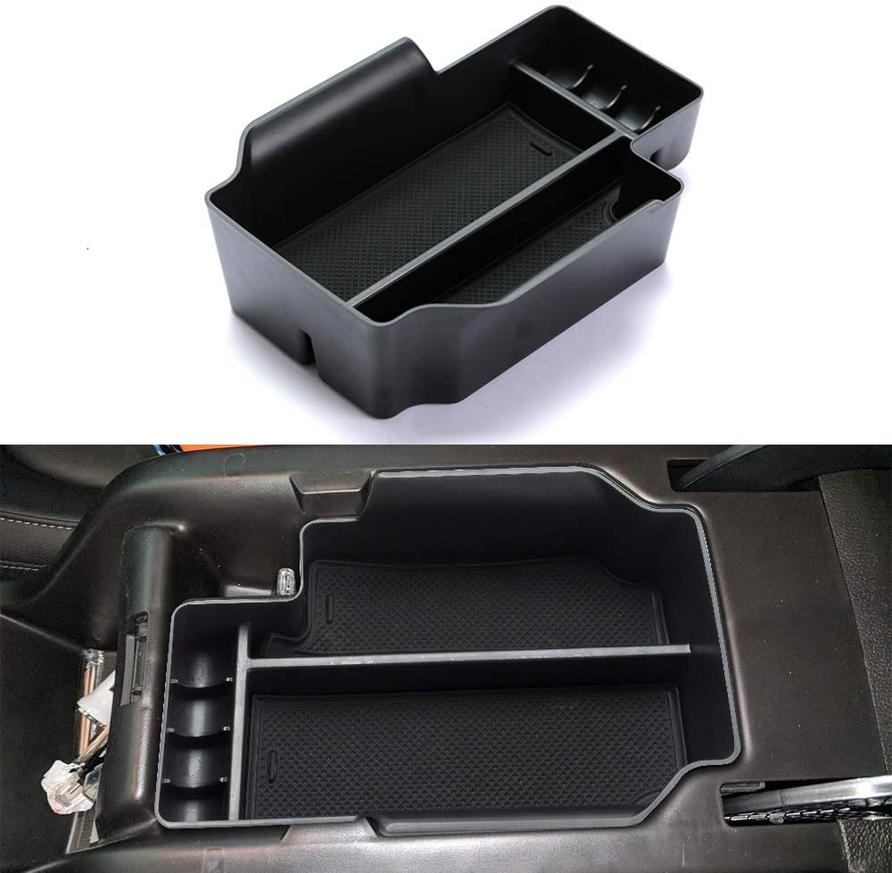 ROCCS Center Console Organizer Insert ABS Black Materials Tray for Chevy Colorado/GMC Canyon 2015-2019 Truck Armrest Storage Box Compartment