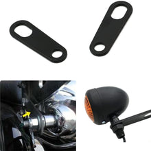 Unlimited Rider 2PCS Black Steel Motorcycle Indicator Rear Turn Signal Relocation Bracket Light Lamp Holder Shock Brackets for Harley Racer Bobber Chopper Old School Cafe Racer