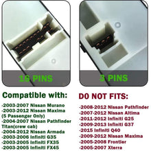 Master Power Window Switch for Nissan Maxima Armada Pathfinder Titan Infiniti G35 FX35 FX45 Nissan Murano Window Switch 25401-7Y010