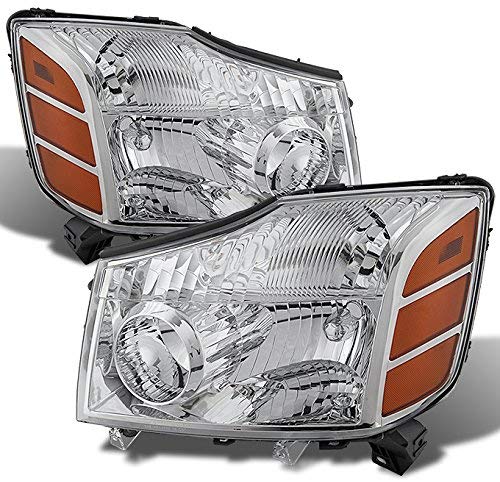 For 04-15 Titan Pickup Truck 05-07 Armada Headlights Front Lamps Direct Replacement Pair Left + Right