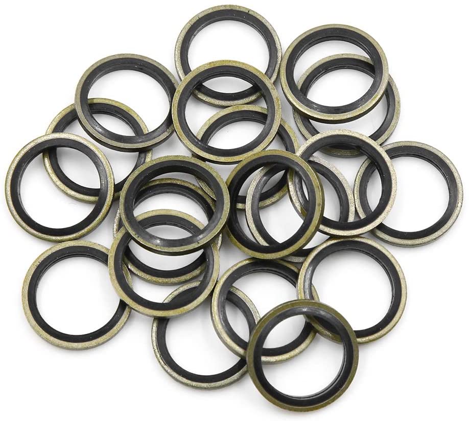 X AUTOHAUX 20pcs Engine Oil Crush Washers Drain Plug Gaskets 16mm ID. 22mm OD. for Car