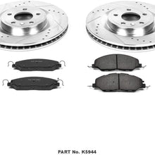 Power Stop K5944 Front Brake Kit with Drilled/Slotted Brake Rotors and Z23 Evolution Ceramic Brake Pads