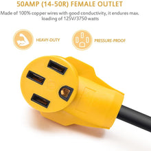Snowy Fox 30 Amp to 50 Amp RV Adapter - 30Male/50Female RV Electrical Power Adaptors Cable with Innovative 180 Degree Bend Design Easy Ergonomic Grip Handle, 18inches