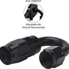 EVIL ENERGY 6AN Straight Swivel Hose End Fitting for Braided Fuel Line Aluminum Black 2PCS