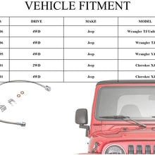 89703 Stainless Brake Line 4-6'' suspension Lift 25'' fits for 1984-2001 Jeep Cherokee XJ, 1987-2006 Jeep Wrangler TJ LJ YJ