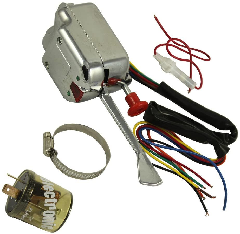 JDMSPEED New Chrome 12V Universal Street Hot Rod Turn Signal Switch For Ford GM With Flasher