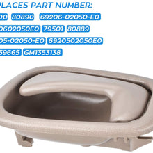 faersi 4Pcs Inside Interior Door Handle Front Rear Driver & Passenger Side for 1998 1999 2000 2001 2002 Toyota Corolla Chevrolet Prizm Manual Lock Beige/Tan