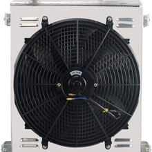 ALLOYWORKS 4 Row All Aluminum Radiator Shroud Fan For 1930-1938 Ford Model A Grill Shells Chevy Engine V8
