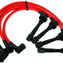 VMS RACING 94-01 10.2mm High Performance Engine SPARK PLUG WIRES Wire Set in RED Compatible with Honda Acura Integra RS LS GS SE B18A1 B18A2 DB7 DB8 Type R DOHC VTEC Non-VTEC B18 B18B 1994-2001