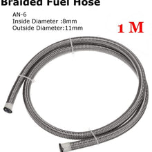 1 Meter Silver Stainless Braided Hose Tube Pipe Line for Petrol Oil Di Fuel Oil Line an-6 6AN 8mm 2500 Psi