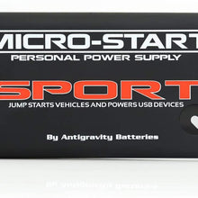 Antigravity Batteries MICRO START SPORT BLACK Battery Jump Starter & Charger - Back Up Mini Portable Power Supply - JUMPS A V6 with Ease! - Charge ANY USB Device!