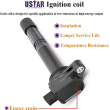 USTAR Ignition Coils 4 Pack for Honda Accord Civic CRV Crosstour Acura ILX Engine L4 2.4 Replaces 30520-R40-007