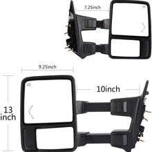 Perfit Zone TOWING MIRROR PAIR SET Replacement For 1999-2007 F250/F350/F450/F550 Super Duty, 01-05 Excursion Extendable Smoke Power Heated with Signal Light Side Mirrors
