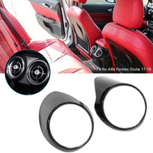 KIMISS 1 Pair Carbon Fiber Rear Air Conditioning Vent Cover Trim Fit for Alfa Romeo Giulia 17-19