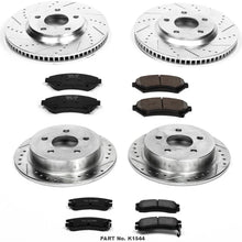 Power Stop K1544 Front & Rear Brake Kit with Drilled/Slotted Brake Rotors and Z23 Evolution Ceramic Brake Pads,Silver Zinc Plated
