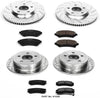 Power Stop K1544 Front & Rear Brake Kit with Drilled/Slotted Brake Rotors and Z23 Evolution Ceramic Brake Pads,Silver Zinc Plated