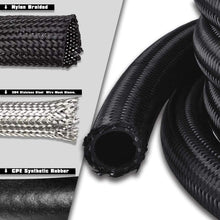 Fuel Line,20Ft 6AN 3/8" Fuel Hose Fitting Kit Nylon Stainless Steel Braided CPE Oil Hose Kit&6AN Fuel Hose Separator Clamp&Braided Fuel Line Splicing Tape (6AN)