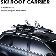 Barbella Ski & Snowboard Car Rack & Carrier Ski Car Racks Aluminum Universal Ski Roof Rack Fits 6 Pairs Skis or 4 Snowboards, Lockable Ski Roof Carrier Fit Most of The Flat Round Thick Crossbars