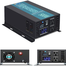 WZRELB 2500 watt 12V Pure Sine Wave Inverter, Automotive Car Power Inverter,Dual 120V AC outlets, DC to AC,Best Back Up Power Supply for RV,Home,Office