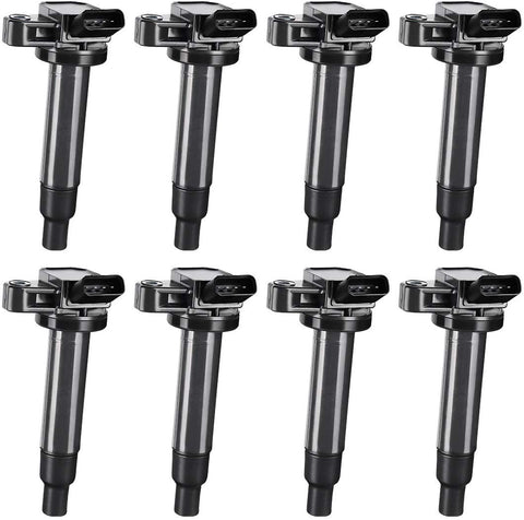 Ignition Coil Pack of 8 for Toyota Tundra 4Runner Sequoia Land Cruiser - Lexus GS430 GX470 LS430 LX470 LX570 SC430 V8 4.3L 4.7L