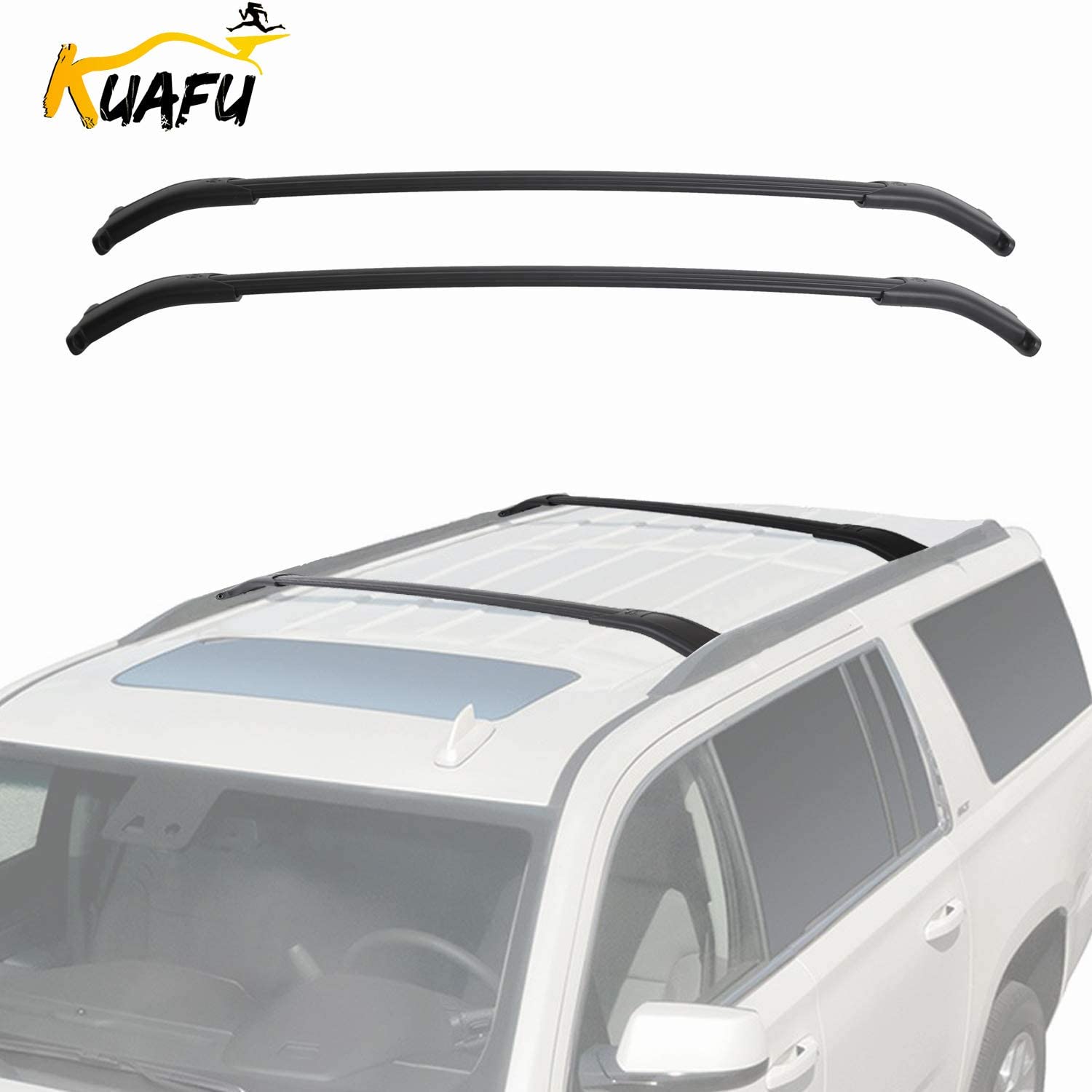 7BLACKSMITHS Roof Rack Cross Bars Luggage Crossbar Cargo Ladders Bike Load Roof Cross Rail Compatible With 2015-2019 Tahoe Suburban Escalade Yukon