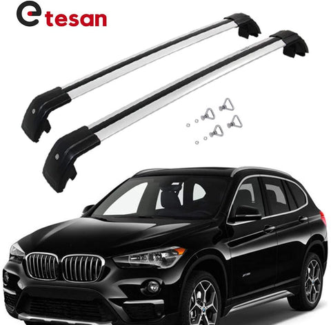 2 Pieces Cross Bars Fit for BMW X1 2016 2017 2018 2019 2020 2021 Silver Cargo Baggage Luggage Roof Rack Crossbars