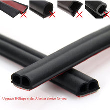 20 Feet AUSPA Car Weather Stripping, Self Adhesive Automotive Rubber Seal Strip Weatherstrip for Car Window Door Engine Cover (B-SHAPE BLACK)