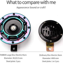 FARBIN Car Horn 12V Super Tone Horn High Tone/Low Tone Metal Twin Horn Kit with 2Pcs Connector Harnesses Cable for Honda