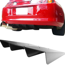IKON MOTORSPORTS | Rear Diffuser Compatible With Universal Vehicles 22" x20" in | Universal Unpainted ABS Plastic Rear Lip Finisher Under Chin Spoiler Underspoiler Splitter