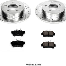 Power Stop K1303 Rear Brake Kit with Drilled/Slotted Brake Rotors and Z23 Evolution Ceramic Brake Pads