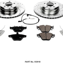 Power Stop K2918 Front Brake Kit with Drilled/Slotted Brake Rotors and Z23 Evolution Ceramic Brake Pads,Silver Zinc Plated