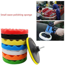 Qillu 10 Pcs Sponge Polishing Buffing Waxing Pad Kit for Car Polisher Buffer With Drill Adapter(4inch)
