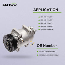 SCITOO Compatible with CO 11044JC AC Compressor for 2001-2009 Volvo S60 S80 V70 XC70 2.3L 2.4L 2.5L