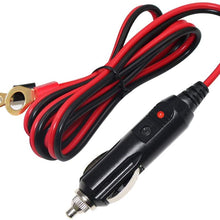 Male Cigarette Lighter to O Ring Terminal Harness Extension Cable - 12V-24V Power Supply Cord Adapter Fuse 15A 16AWG Cable Wire for Car Inverter Air Pump Sprayer Compressor and DIY (3FT)