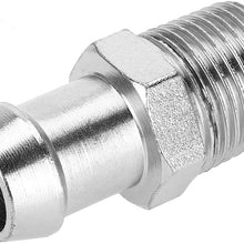 Aramox Water Pump Heater Hose Fitting Chrome Steel 1/2" NPT TO 3/4" BARB SBC BBC SBF A1