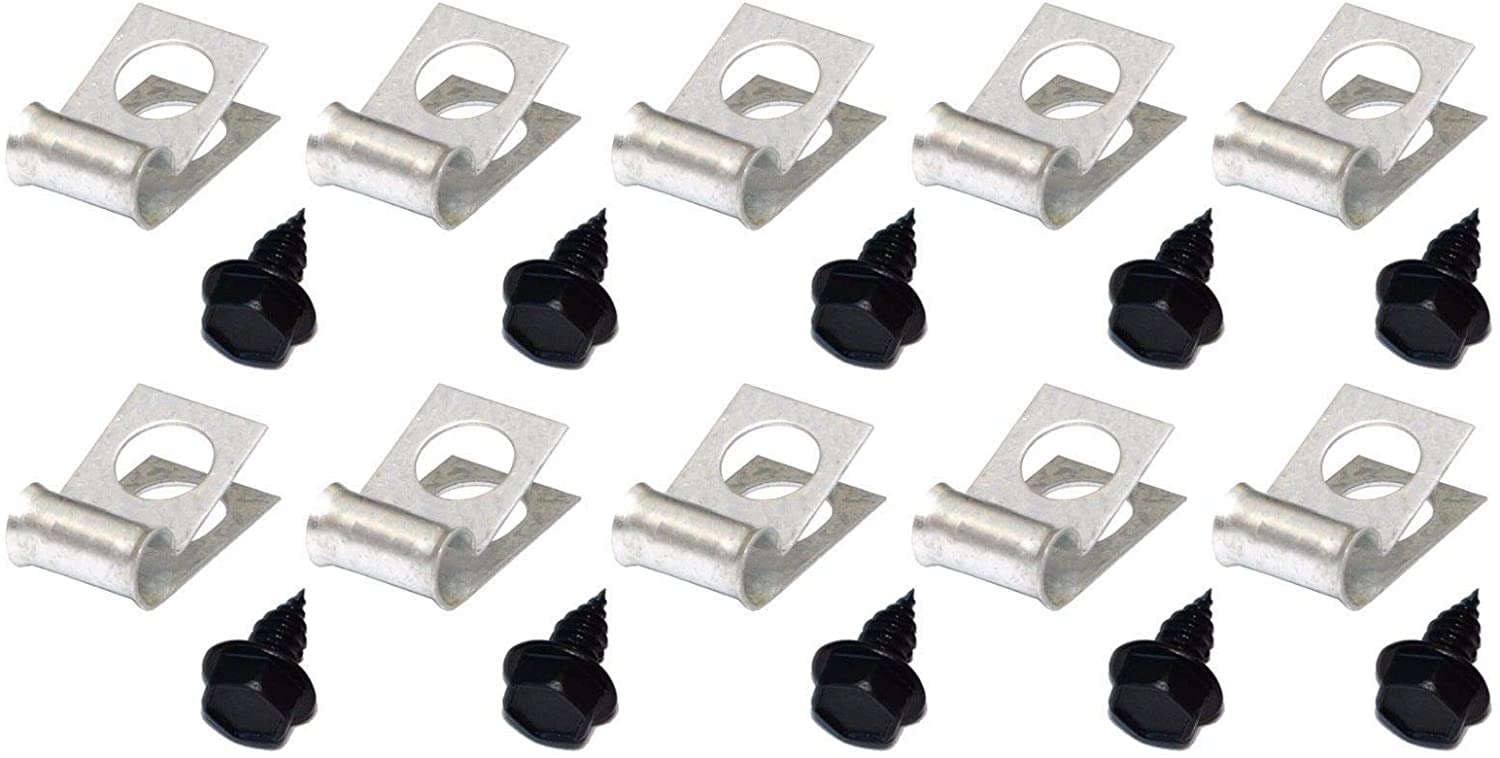 1/4 Brake Fuel Tube Set .25 Wrap Around Line Clamp Clip (10 Pack) with BOLTS (EB 0 4)