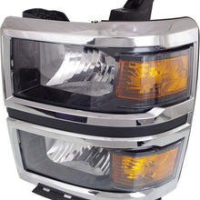 Headlight Assembly Compatible with 2014-2015 Chevrolet Silverado Halogen WT/LT Models CAPA Driver Side