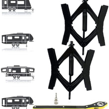 RV Camper wheel tire chock, 2 sets, for RV safety, levering system, Heavy Duty, stabilizer jack with crank handle x chock rv