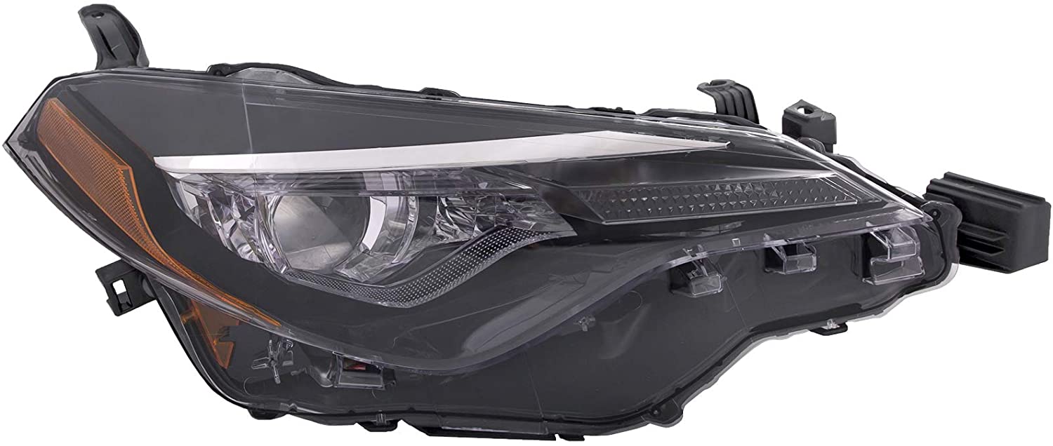 HEADLIGHTSDEPOT Headlight Bi-LED with Daytime Running Lights Right Passenger CAPA Compatible with 2017-2018 Toyota Corolla CE/L/LE/LE ECO