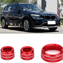 Gorgeri 3pcs Aluminum Alloy Left Drive Air Conditioning Knobs Circle Trim Fit for X1 2013-2015(Red)