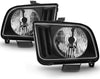 For 2005 2006 2007 2008 2009 Ford Mustang OE Direct Replacement Black Headlights Lamp Left + Right