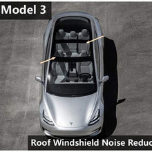 ROCCS Tesla Model 3 Roof Wind Noise Reduction Kit, Windshield Guard Noise Lowering Dampening Quiet Seal [Upgraded]