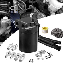 Ruien 0046 Polish Baffled Universal Aluminum Oil Catch Can Reservoir Tank Black