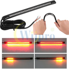 Wiipro Universal led Harley Davidson Light Strip Tail Brake Stop Turn Signal 32LED 8" Flexible led light for motorcycle