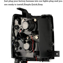 ECCPP Headlight Assembly Conversion Kit Fit For 2014 2015 CHEVY SILVERADO Projector Black Housing With Clear Lens -Plug And Play